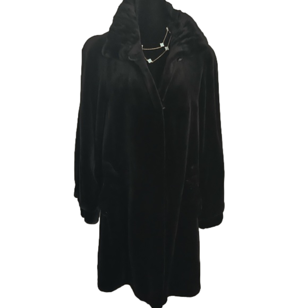Authentic Birger Christenson Saks  5th Ave Black Sheared Mink Swing Coat…